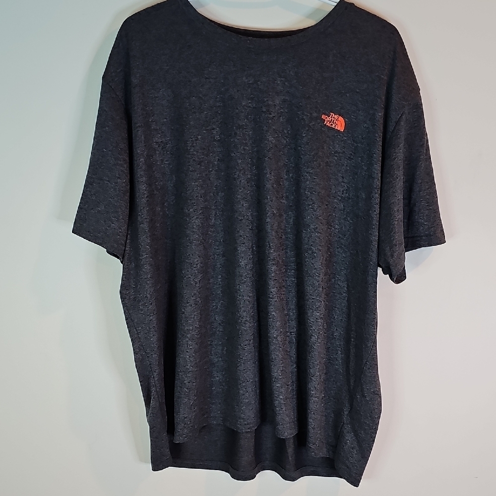 The North Face Men's Dark Gray Tee with Red Accent